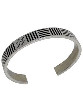 Louis Vuitton Jonck Damier Color Bangle Bracelet Metal Silver